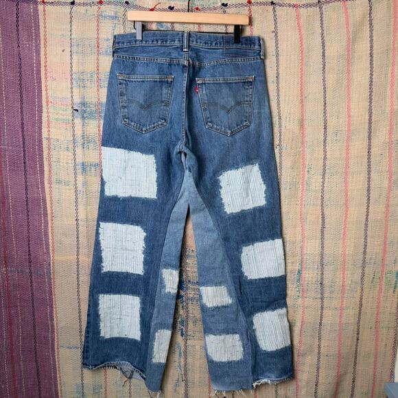 Custom wide leg baggy flared jeans size 34 x 32 - Picture 2 of 6